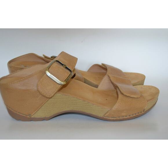 Dansko Slip On Wooden Wedge Sandal Size 41 - Picture 2 of 8